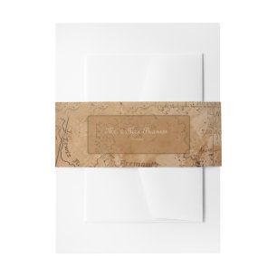 Bandeau De Faire-part Carte vintage Mariage de destination Monogramme pe