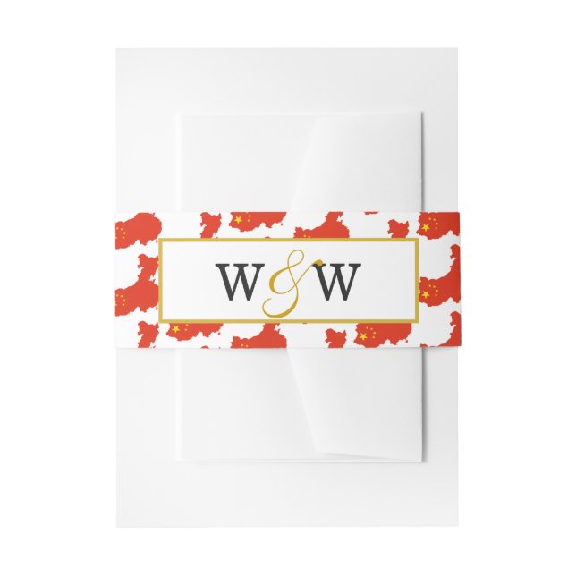 Bandeau De Faire-part Célébration du Mariage Monogramme CHINE (Devant example)
