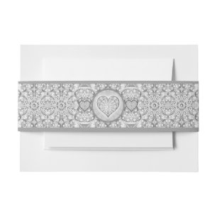 Bandeau De Faire-part Céramique gris dentelle