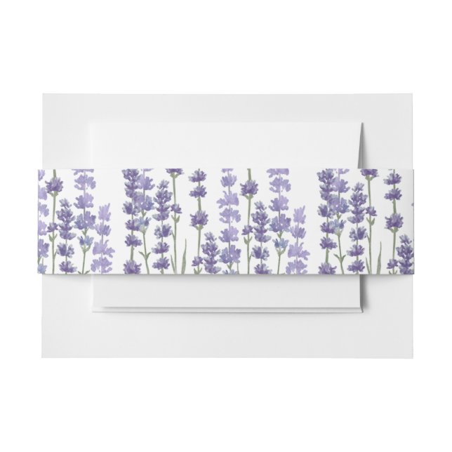 Bandeau De Faire-part Champ de lavande florale violet délicat (Devant Example)