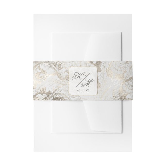 Bandeau De Faire-part Champagne de Mariage Paisley officiel ID767 (Devant example)