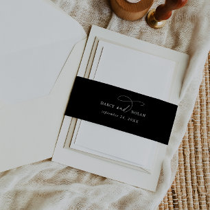 Bandeau De Faire-part Charme élégant Black Faire-part de mariage Belly B