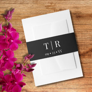 Bandeau De Faire-part Charme sans effort Mariage noir et blanc