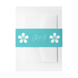 Bandeau De Faire-part Charming Sakura dans Turquoise Invitation Belly Ba