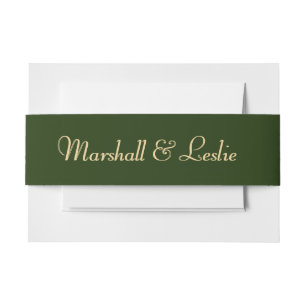 Bandeau De Faire-part Chasseur Vert et Or