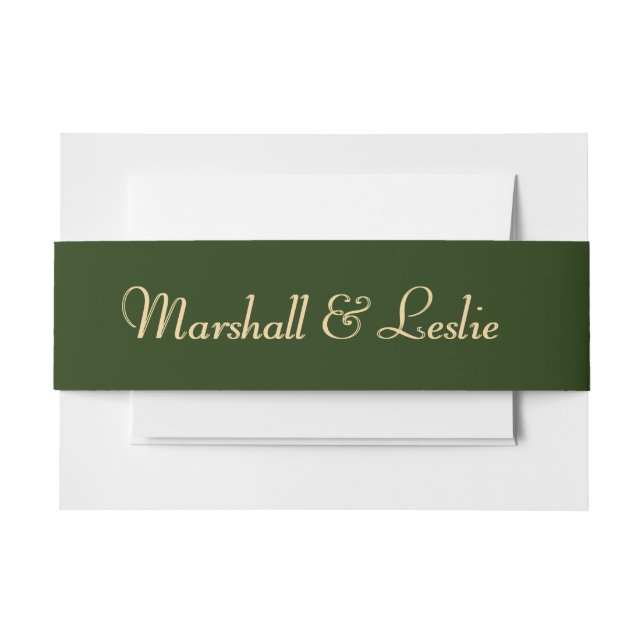 Bandeau De Faire-part Chasseur Vert et Or (Devant Example)