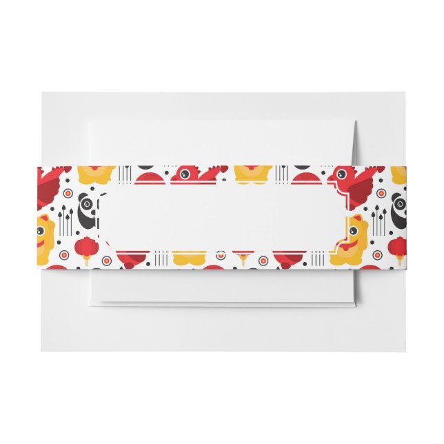 Bandeau De Faire-part Chat, dragon, et panda chanceux de la Chine (Devant Example)