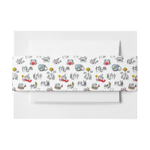 Bandeau De Faire-part Chats amusants, lait et magie.