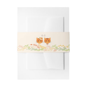 Bandeau De Faire-part Chats de Forêt Whimsical (Crème) Mariage rustique