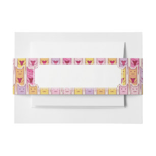 Bandeau De Faire-part Chats mignons avec les coeurs affectueux