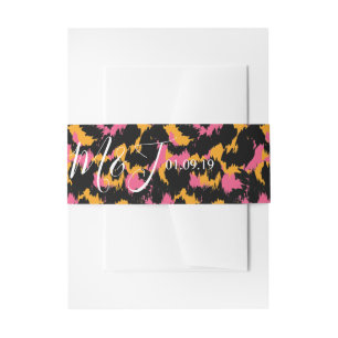Bandeau De Faire-part Cheetah coloré Imprimer Motif moderne Mariage
