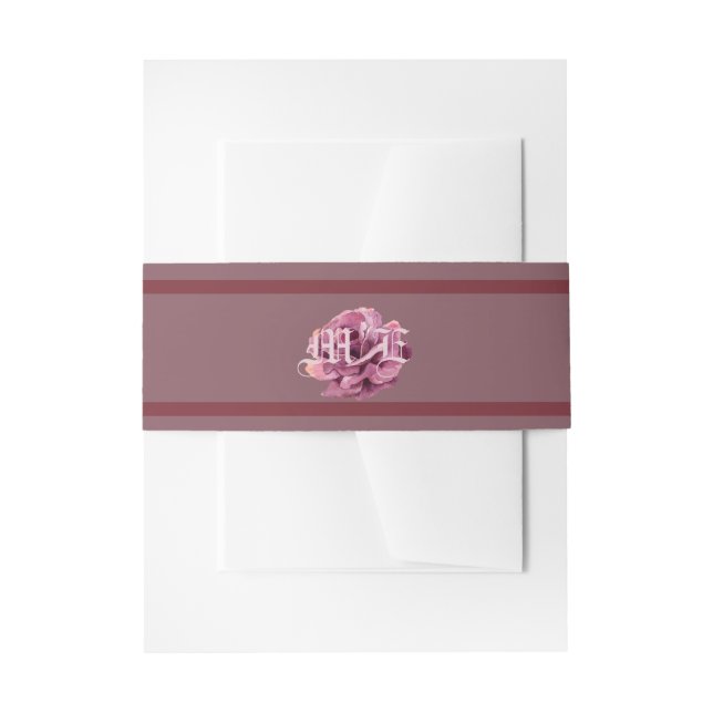 Bandeau De Faire-part Cherry Plum Rose Mariage Monogramme (Devant example)