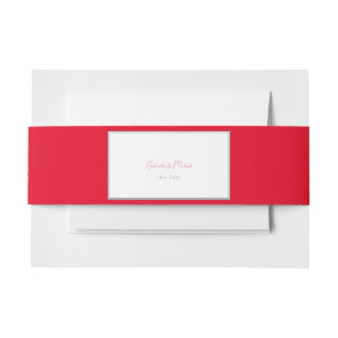 Bandeau De Faire-part Cherry Red Simple Elegant Chic Mariage