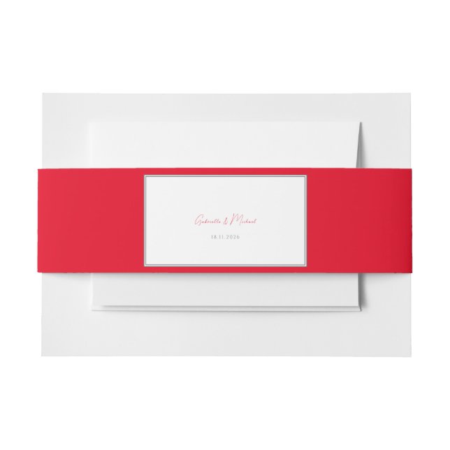 Bandeau De Faire-part Cherry Red Simple Elegant Chic Mariage (Devant Example)