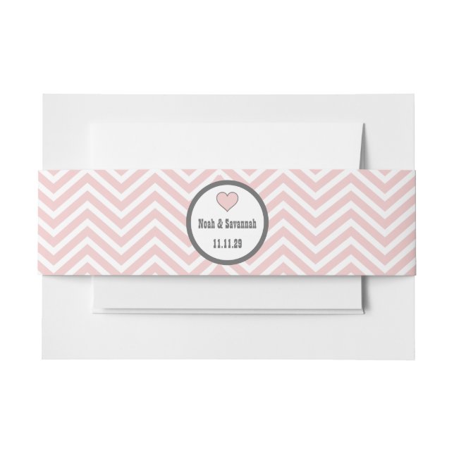 Bandeau De Faire-part Chevron rose ou choisissez la couleur  (Devant Example)