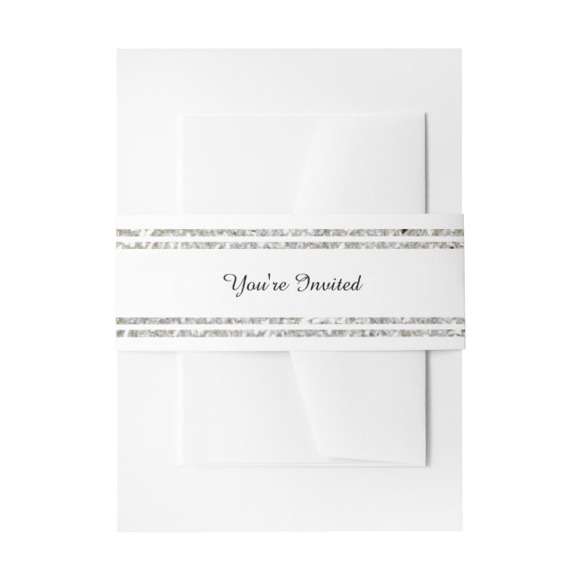 Bandeau De Faire-part Chic Parties scintillant Argent - Bande ventre (Devant example)