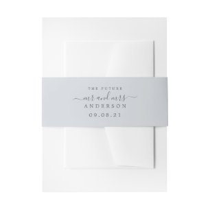 Bandeau De Faire-part Chic Script Future M. Mme Ice Blue Mariage