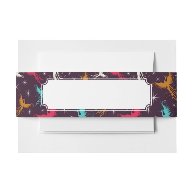 Bandeau De Faire-part Chiffre motif d'oiseaux de Phoenix (Devant Example)