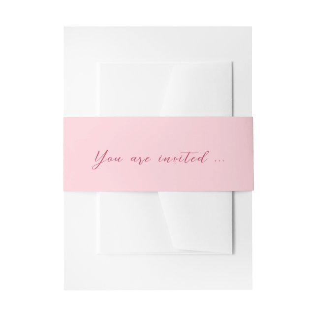 Bandeau De Faire-part CHLOE Modern Bold Pink Invitation Belly Band (Devant example)