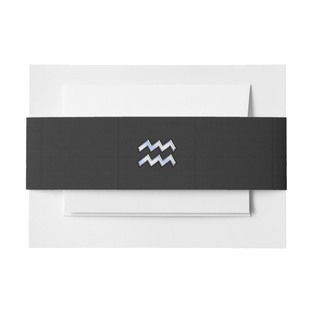 Bandeau De Faire-part Chrome comme Aquarius Zodiac Symbole sur serpent (Devant Example)