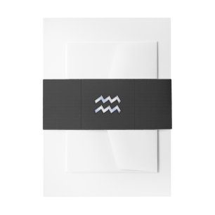 Bandeau De Faire-part Chrome comme Aquarius Zodiac Symbole sur serpent