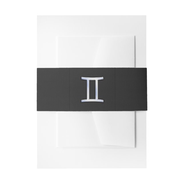 Bandeau De Faire-part Chrome moderne comme Gemini signe Zodiac (Devant example)