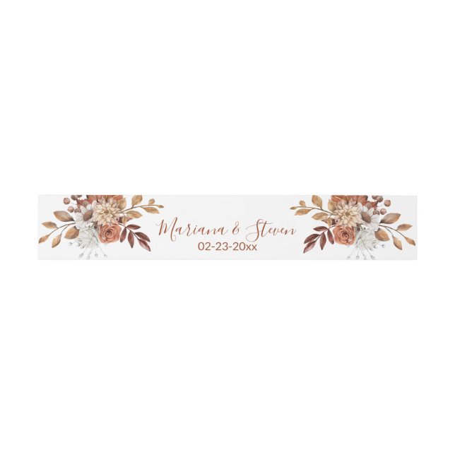 Bandeau De Faire-part Chute Floral Bouquet Invitation Bande Belly (Plat)