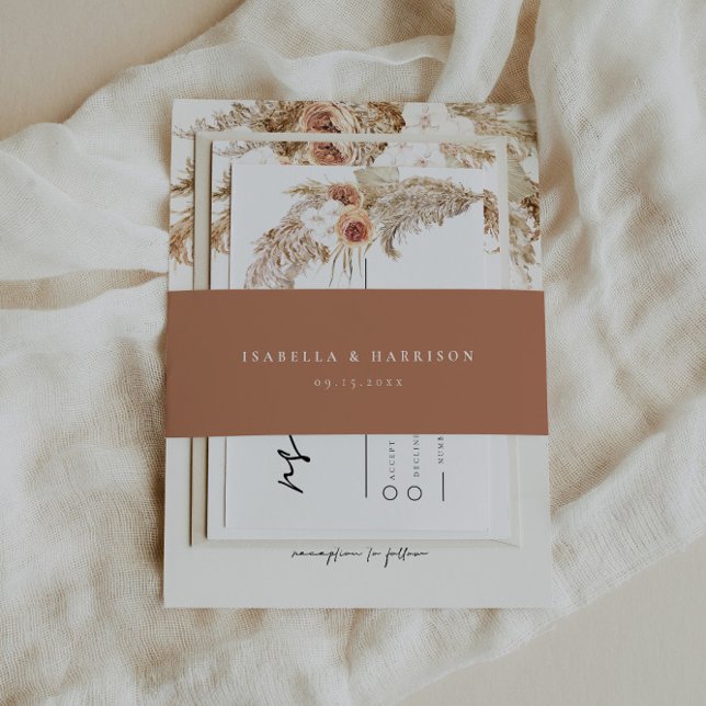 Bandeau De Faire-part CIERA Bohemian Terracotta Mariage minimaliste (Créateur téléchargé)