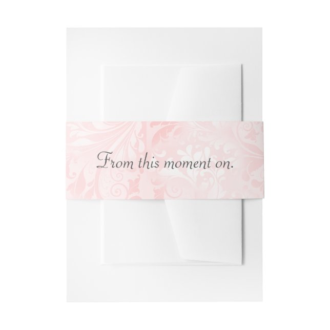 Bandeau De Faire-part Citation Mariage en satin rose vif (Devant example)