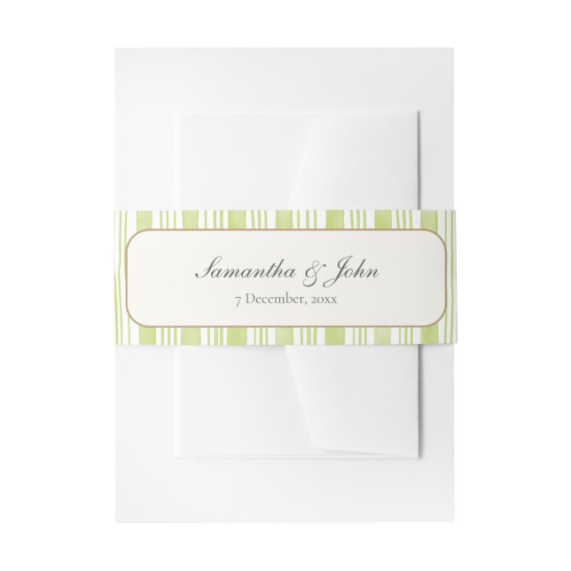 Bandeau De Faire-part Citrus Lime Green Stripe Modern Wedding (Devant example)