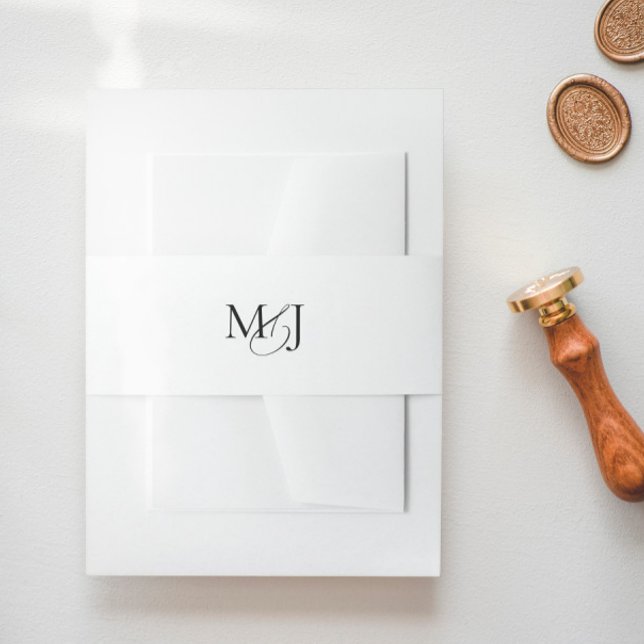 Bandeau De Faire-part Classic Elegant Moderne Monogram Mariage (Créateur téléchargé)