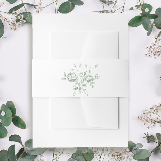 Bandeau De Faire-part Classic Romantic Sage Rose (Créateur téléchargé)