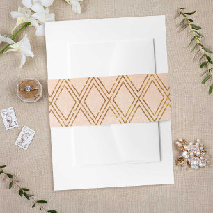 Bandeau De Faire-part Classique Tuscan treillis en or
