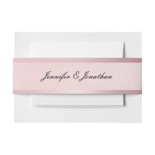 Bandeau De Faire-part Classy Populaire Rose Or moderne manuscrit