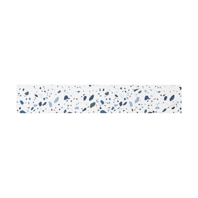 Bandeau De Faire-part Cobalt Pierre bleu Terrazzo Mariage (Plat)