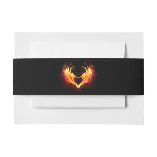 Bandeau De Faire-part Cœur d'ange de feu avec des ailes
