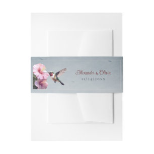 Bandeau De Faire-part Colibri et Mariage d'Hibiscus Bleu
