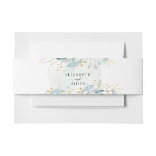 Bandeau De Faire-part Collection de Mariages couleur or bleu (Imiter)