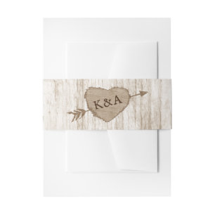 Bandeau De Faire-part Collection de Mariages d'arbre cardiaque sculpté