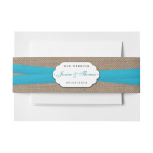 Bandeau De Faire-part Collection de Mariages Rustic Blue Bow