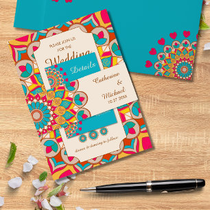 Bandeau De Faire-part Coloré Ethnic Mandala Bold & Bright Mariage