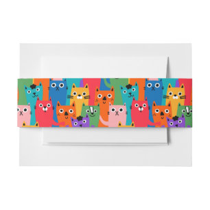 Bandeau De Faire-part Colorful cats