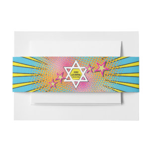 Bandeau De Faire-part Comics Comic Book Bar Mitzvah Star de David