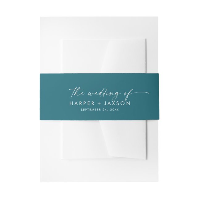 Bandeau De Faire-part Coordonnée aquarelle moderne | MARIAGE TURQUOISE (Devant example)