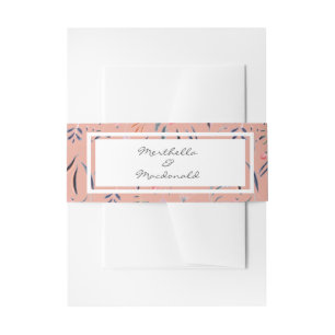 Bandeau De Faire-part Coral rose MARIAGE floral personnalisé