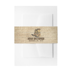 Bandeau De Faire-part Country Cowboy Boots Russe Mariage