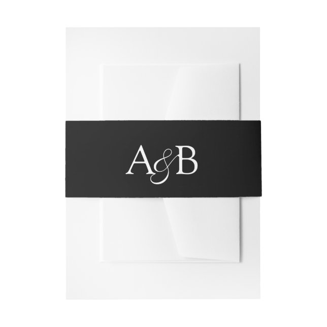 Bandeau De Faire-part Couple's Ampersand Monogram Black White Initials (Devant example)