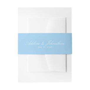 Bandeau De Faire-part Couples bleu et blanc Nom et date du Mariage