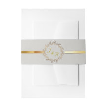 Couronne Monogramme & Ruban - Gris Clair