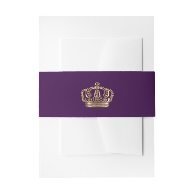Bandeau De Faire-part Couronne royale d'or pourpre (Devant example)